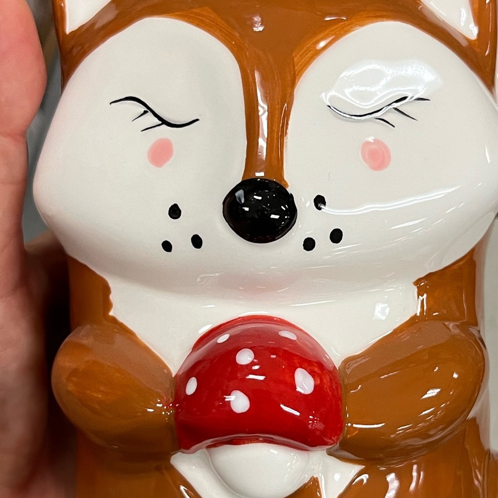 NWT 🦊 🍂🍄 Sunday Morning Ceramics cute fox mushroom coffee tea Artizan mug - Picture 5 of 7